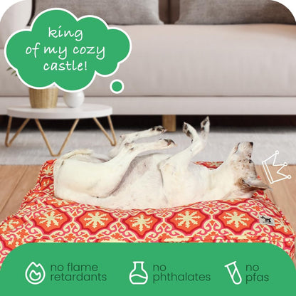 Molly Mutt Medium to Large Dog Bed Cover- Forever Young Print - Measures 27”X36”X5’’ - 100% Cotton - Durable - Breathable - Sustainable - Machine Washable Dog Bed Cover (Dd82b)