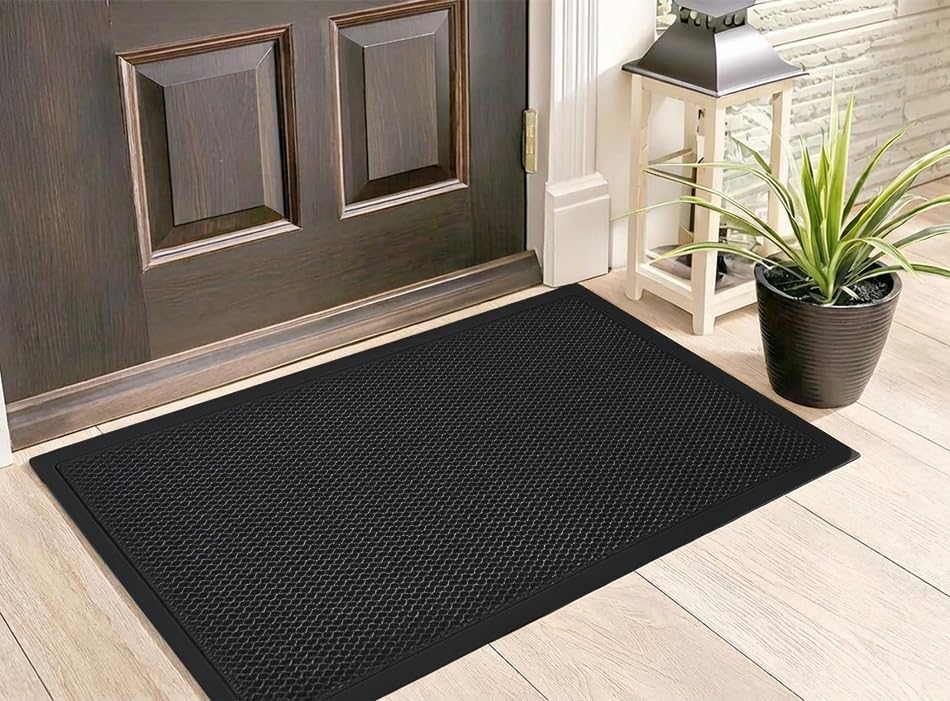 Muddy Mat® Meshy Mat™ Door Mat Heavy-Duty Quick-Dry Floor Mat, Sand & Dirt Trapper for Indoor & Outdoor, Ideal for Entrance, Mudrooms,Patios & Garages,Low-Profile,Non-Slip,Washable– Black 17"x30"x0.4"