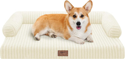 Large Dog Bed Orthopedic Washable - Beds Bolster - Medium XL XLarge Big Dogs - Memory Foam Couch Sofa - Waterproof with Removable Cover