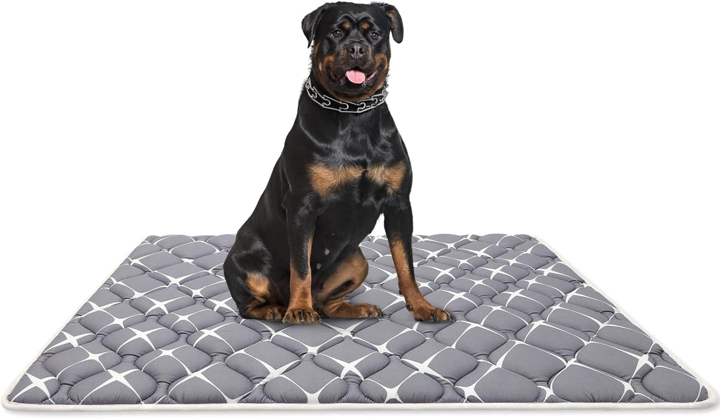 Bubble bear Dog Crate Mat - Ultra Soft, Washable & Anti-Slip Kennel Pad for Small/Medium/Large Dogs, Dark-Hued to Hide Stains (48"x30")