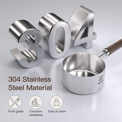 Dog-Cat Food-Scoop Measuring-Cup - 304 stainless steel material.1-Cup capacity. Precision scale measurements