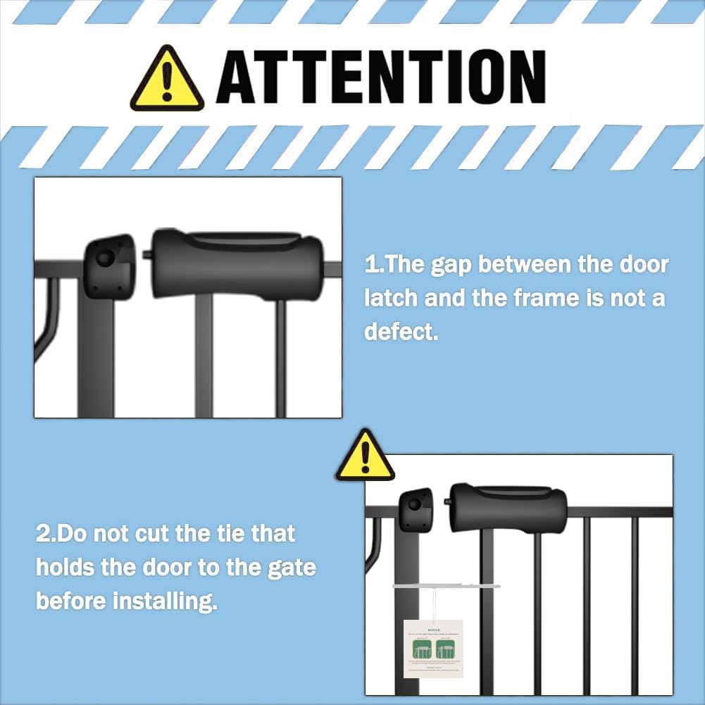 ALLAIBB Extra Wide Pressure Mount Baby Gate Auto Close Metal Child Dog Pet Safety Gates with Walk Through for Stairs,Doorways,Kitchen and Living Room (62.02-66.93"/158-170cm)