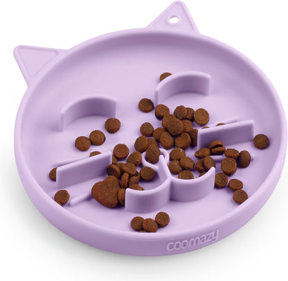 Coomazy Large Silicone Slow Feeder Dog Bowls, Interactive Puzzle Toy for Pets Food Training, Keeps Dogs Busy, Prevents Puppy Overeating (Dark Green, Large: 3.2Cup)