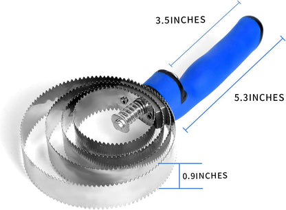 BOTH WINNERS Reversible Stainless Steel Curry Comb with Soft Touch Grip (Blue)