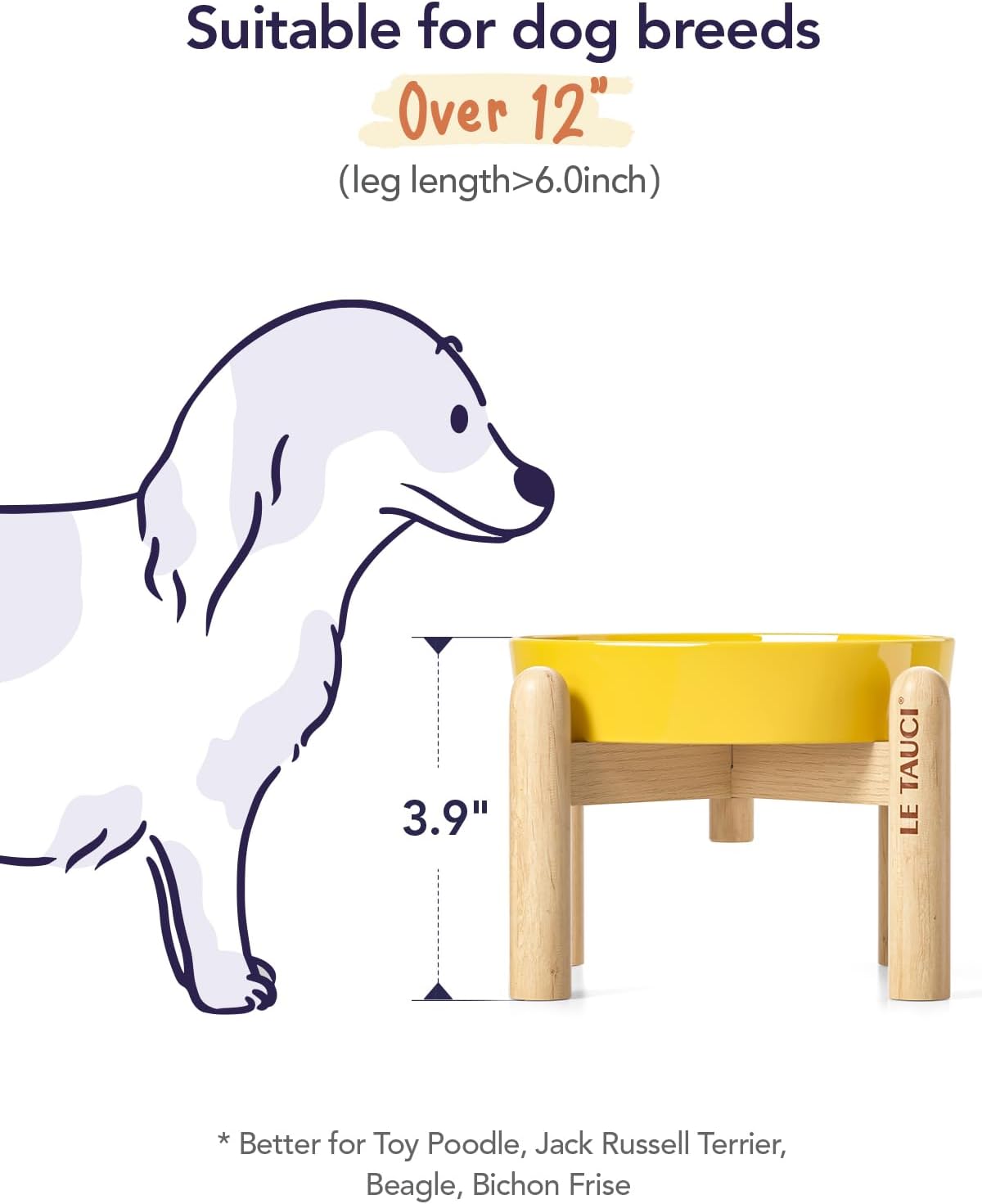 LE TAUCI Dog Bowls Slow Feeder Ceramic, 1.5 Cup Slow Feeding Bowl for Small and Medium Breed, Puzzle Dog Food Bowl for Fast Eater, Maze Purple