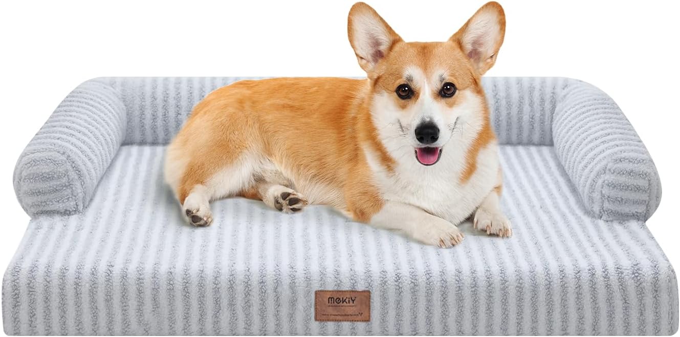 Large Dog Bed Orthopedic Washable - Beds Bolster - Medium XL XLarge Big Dogs - Memory Foam Couch Sofa - Waterproof with Removable Cover