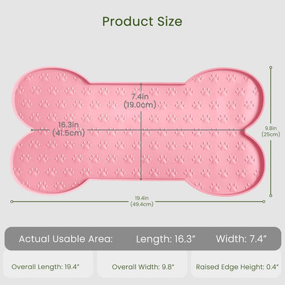 PWTAA Dog Food Mat Anti-Slip Silicone Dog Bowl Mat Thicker Pet Placemat Waterproof Cat Feeder Pad with Raised Edge Puppy Kitten Feeding Mats Suitable Small Medium-Sized Dogs Cats Eating Tray