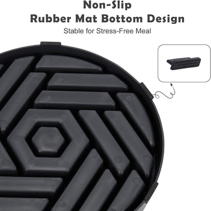 TOBYTO Slow Feeder Dog Bowls Large Medium Breed,Anti-Choking Slow Eating Dog Food Bowl,Non Slip Pet Slower Food Feeding Bowls Large Puzzle Slow Feeder Bloat Stop Maze Dog Dishes,Black