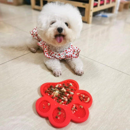 Dog Lick Pad, Dog Washing Distraction Device, Slow Eating Cute Pet Mat with Super Suction for Dogs Licking Peanut Butter, Pet Bathing, Grooming Training (red)