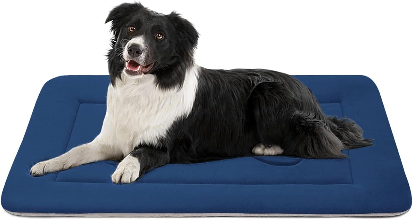 Large Dog Bed Soft Dog Crate Pad Mat 42 in Non-Slip Bottom Washable Dog Sleeping Mattress Pet Beds Cat Bed Kennel Pad, Dark Gray