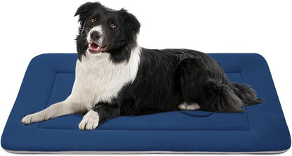 Large Dog Bed Soft Dog Crate Pad Mat 42 in Non-Slip Bottom Washable Dog Sleeping Mattress Pet Beds Cat Bed Kennel Pad, Dark Gray