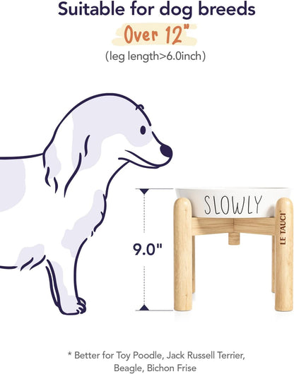 Slow Feeder Dog Bowl - 1.5 Cups Ceramic Puzzle Feeder for Small & Medium Breeds, Maze Design Bowl for Puppy & Fast Eaters, White Pet Dish to Control Eating Speed
