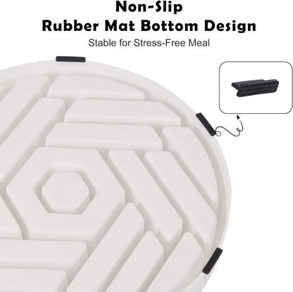 TOBYTO Slow Feeder Dog Bowls Large Medium Breed,Anti-Choking Slow Eating Dog Food Bowl,Non Slip Pet Slower Food Feeding Bowls Large Puzzle Slow Feeder Bloat Stop Maze Dog Dishes,Black
