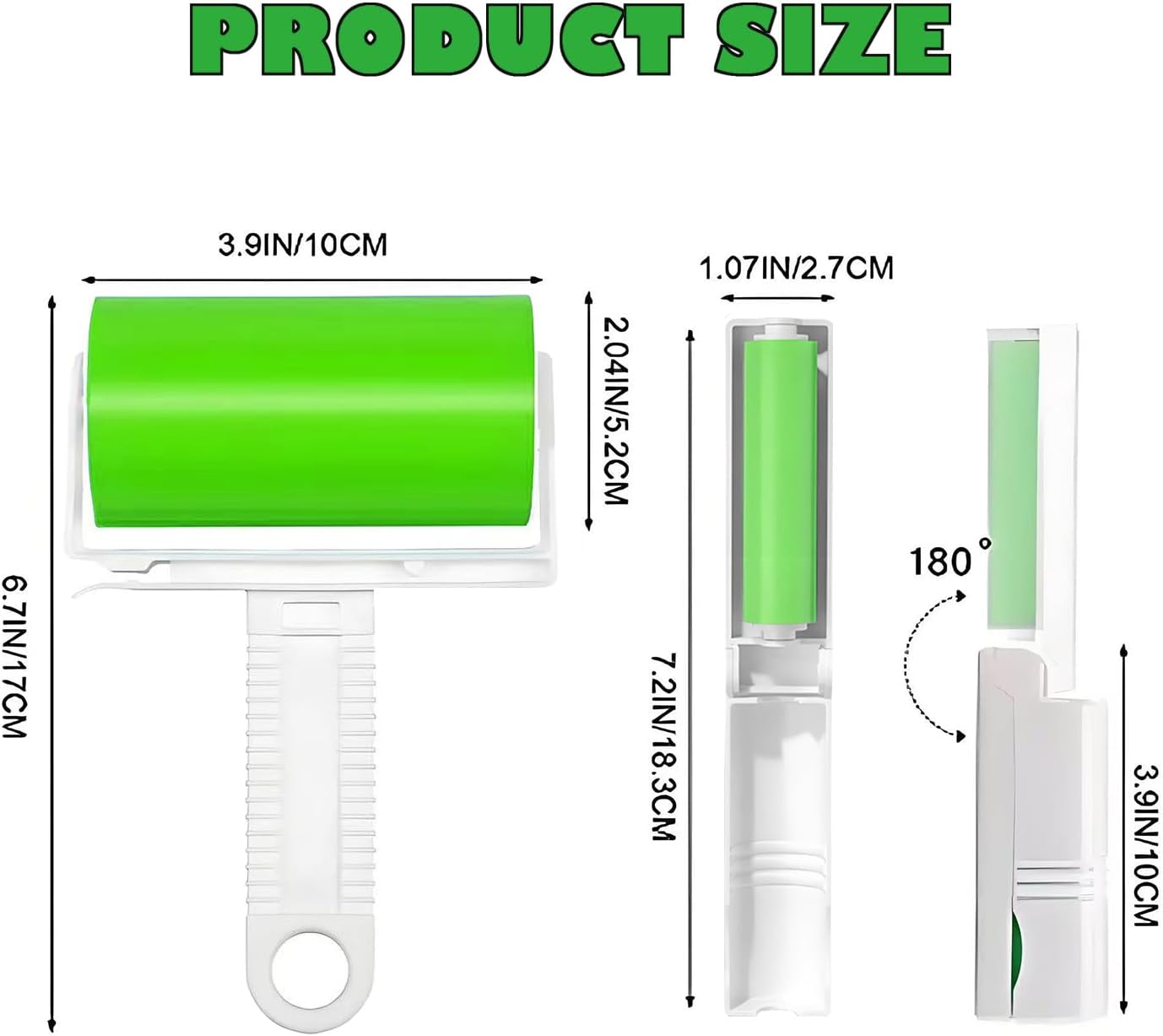 Reusable Washable Lint Roller 5 Pack, Sticky Travel Lint Roller, Portable Compact Pet Hair Remover Cleaner with Cover for Clothes, Pet Hairs, Carseats, Include Mini and Medium Size