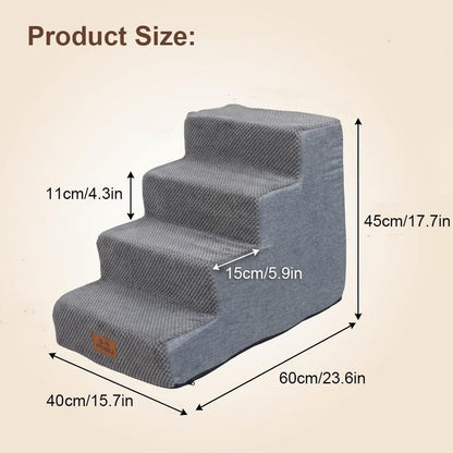2 Pack Dog Stairs for Small Dogs 3-Step Pet Stairs for Bed Couch Chair Stool Non-Slip Pet Steps for Puppy Small Dogs Cat Older Pet Grey 13.6" H