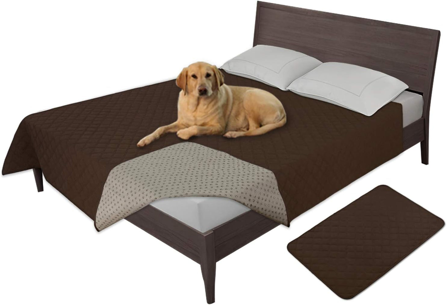 Easy-Going 100% Waterproof Dog Bed Cover, Non-Slip Pet Blanket for Furniture, Washable Couch Cover, Repleasement Sofa Cover (68x82 in,Gray)