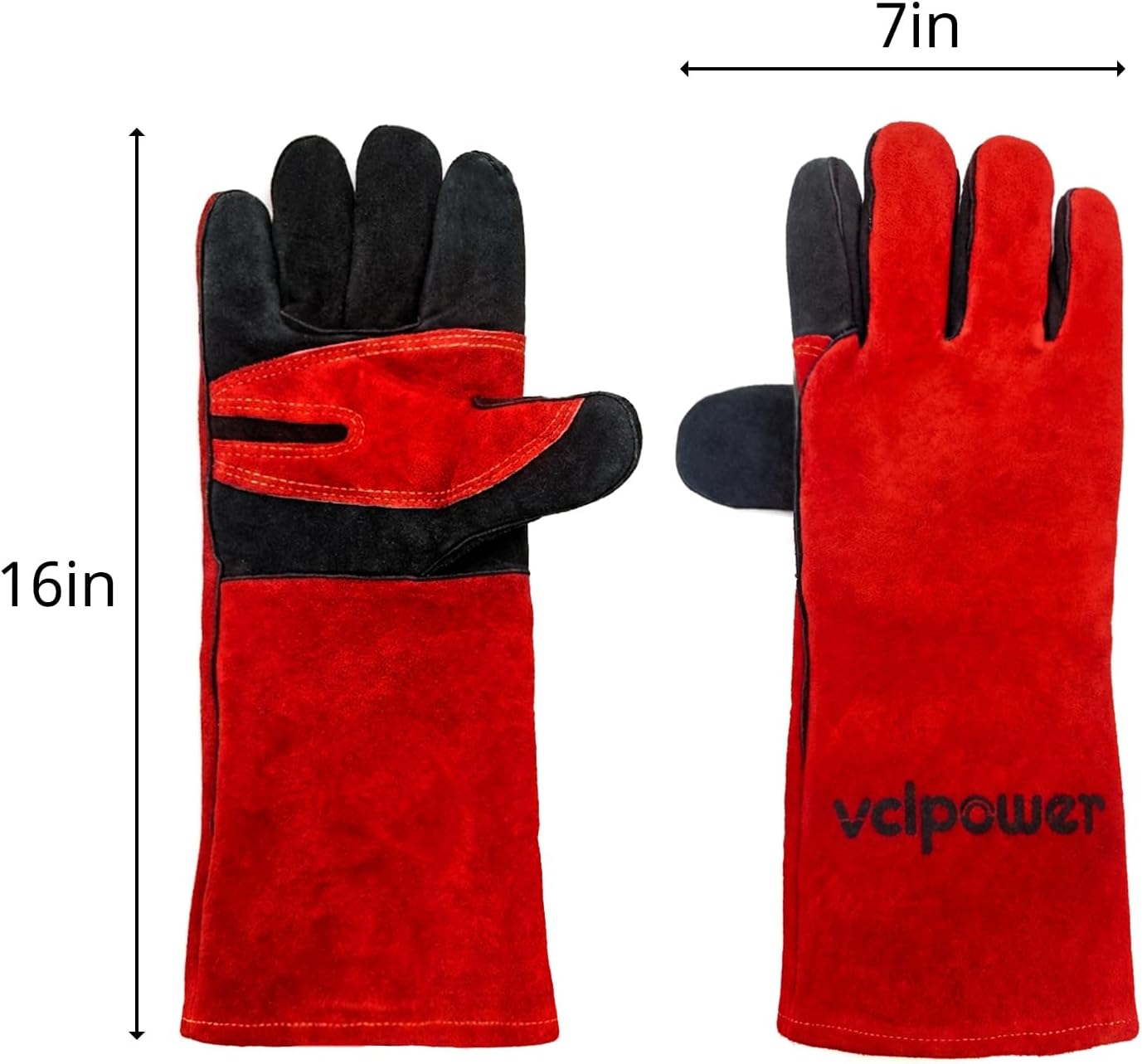vclpower Animal Handling Gloves Size M Fit for Women & Small Hands Bite Proof Double Leather Reinforced Padding Dog,Cat Scratch,Bird Handling Falconry Gloves Grabbing Reptile Squirrel Snake Bite 16in