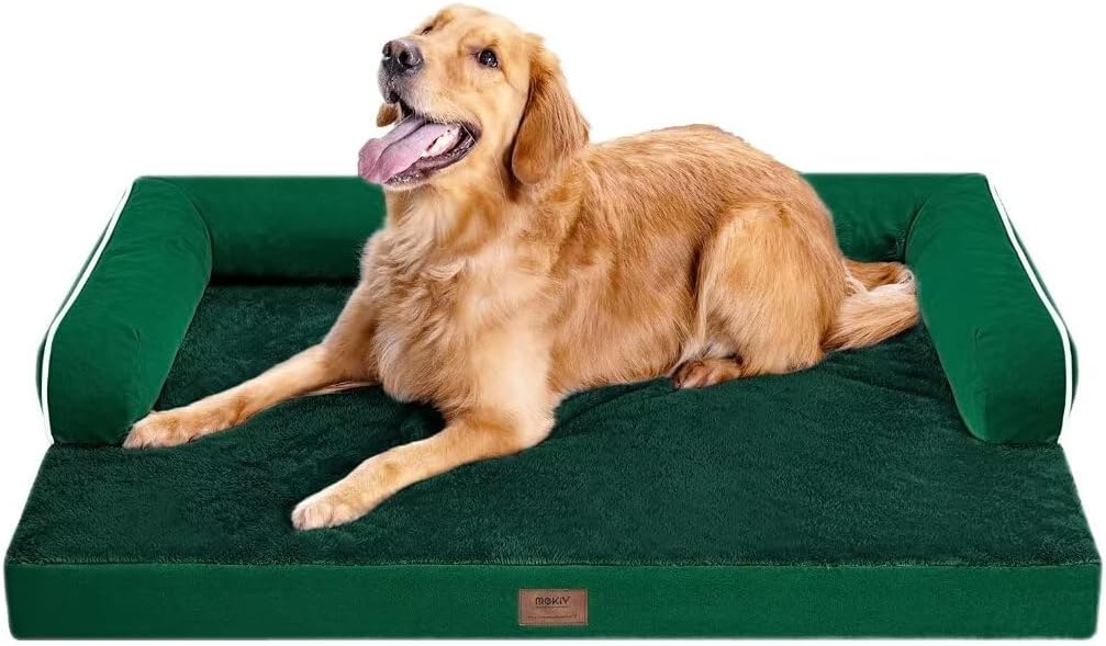 Large Dog Bed Orthopedic Washable - Beds Bolster - Medium XL XLarge Big Dogs - Memory Foam Couch Sofa - Waterproof with Removable Cover