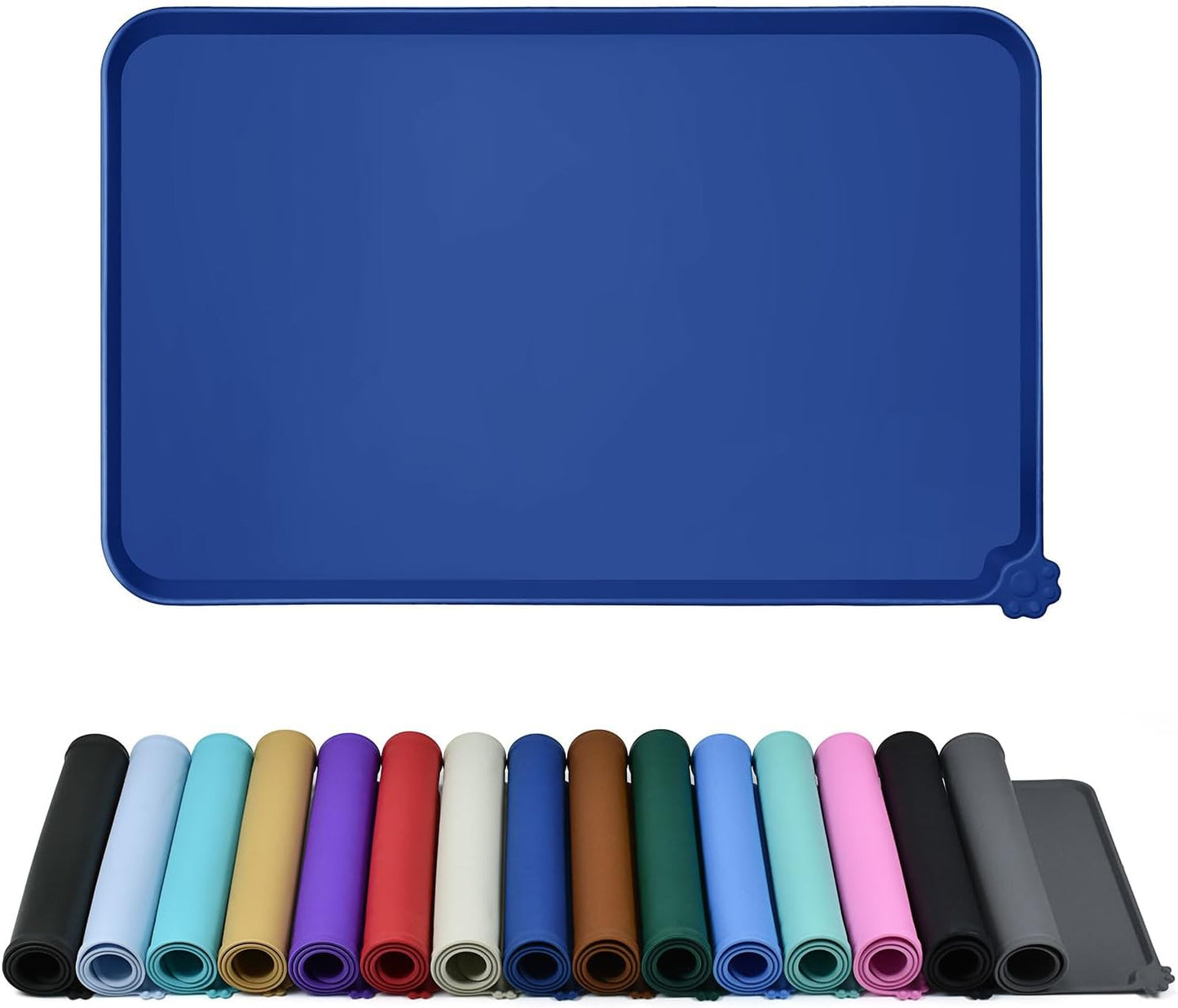 Reopet Waterproof Pet Feeding Mat, Non-Slip Silicone Placemats for Dog Cat Food and Water Bowl, High Raised Edges to Prevent Spills and Protect Floors
