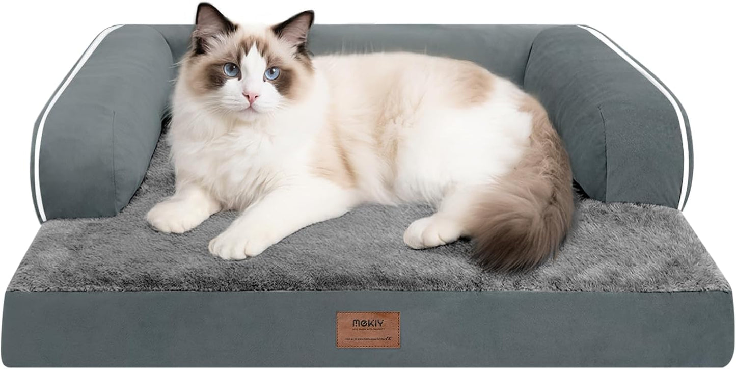 Large Dog Bed Orthopedic Washable - Beds Bolster - Medium XL XLarge Big Dogs - Memory Foam Couch Sofa - Waterproof with Removable Cover