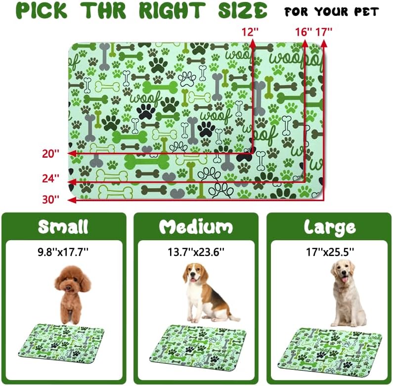 Dog Food Mats for Floors Waterproof, Pet Water Bowl Mats Pet Feeding Absorbent Placemats Plaid 12 * 20 inch
