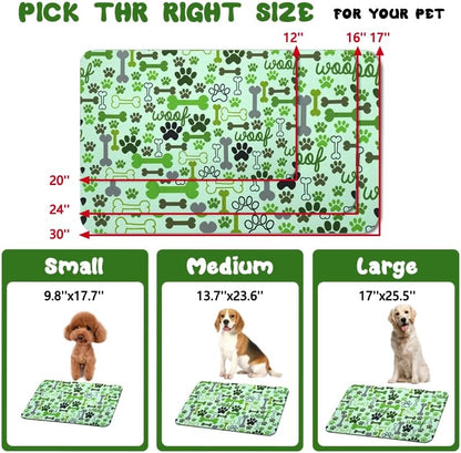Dog Food Mats for Floors Waterproof, Pet Water Bowl Mats Pet Feeding Absorbent Placemats Plaid 12 * 20 inch