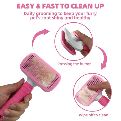 Dog Brush for Shedding,6 PCS in One Pet Slicker Hair Brush Kit Organizer Bag - Dog Cat Grooming Deshedding Undercoat Rake Brush Comb for All Small Large Dogs Cats Grey