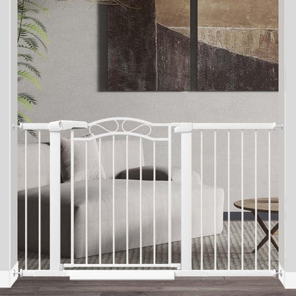 Fairy Baby 68.1"-70.8" Extra Wide Press Mounted Baby Gate Indoor for Kids Or Pets Walk Thru No Drill Long Dog Gates for The House Doorway Child Safety Gate