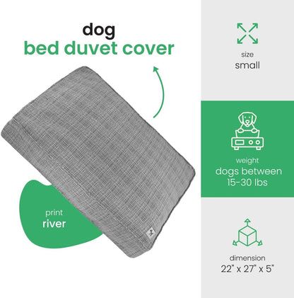 Molly Mutt Medium to Large Dog Bed Cover- Forever Young Print - Measures 27”X36”X5’’ - 100% Cotton - Durable - Breathable - Sustainable - Machine Washable Dog Bed Cover (Dd82b)