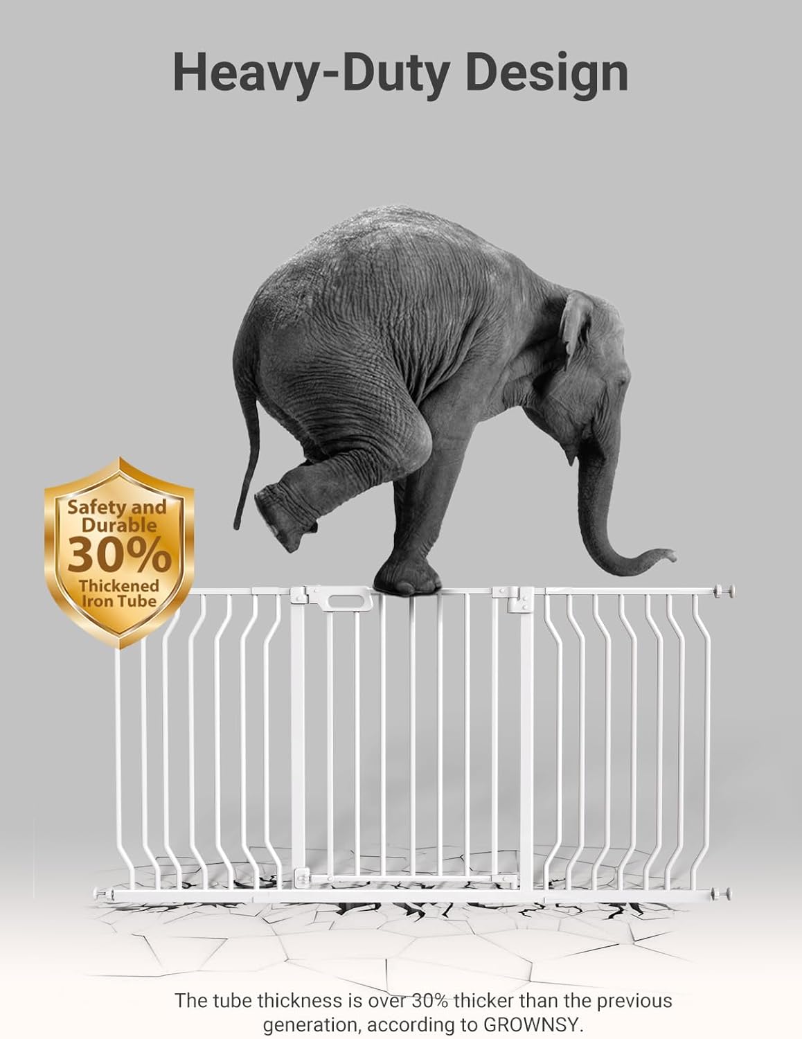 Mom's Choice-GROWNSY Baby Gate for Stairs, 30.5"-43" Pressure Mounted Pet Gate for Doorways-Auto Close Dog Gate for The House-Easy Installation & Walk Thru Wide Safety Gate, Black