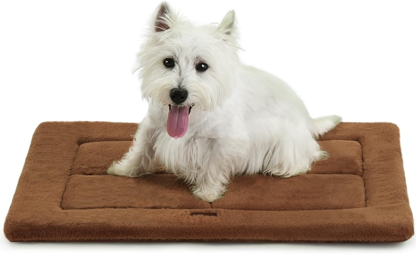 Made4Pets Dog Crate Pad Bed for Medium Large Dogs, Washable & Reversible, Anti-Slip Kennel Mat for Cozy Sleeping, Soft Fluffy Dog Bed for Indoor & Outdoor Use, 35"x23", Gray