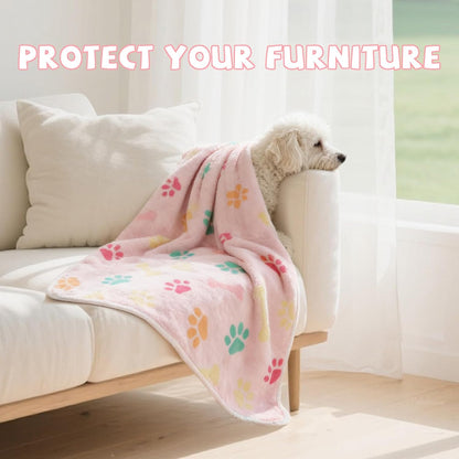 YUEPET Waterproof Dog Blankets, 2 Pack Washable Dog Blankets for Bed Couch Sofa Protector Fleece Flannel Puppy Blanket Soft Plush Reversible Throw Blanket for Small Dogs Puppy Cat 23"×16"(Purple+Pink)
