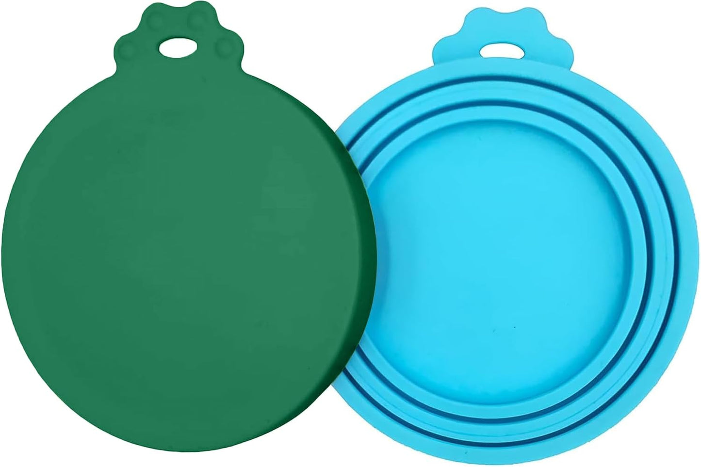 2 Pack Pet Food Can Covers, Silicone Universal Can Lids for Dog & Cat Food, BPA Free, One Fit Most Standard Size Food Cans Green/Blue