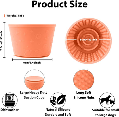 Dog Slow Feeder Lick Bowl - Non-Slip Licking Treat Dispenser for Small Medium Large Dogs, Promotes Anxiety Relief & Prevents Choking, Easy to Clean Feeding Bowl (Green, S)