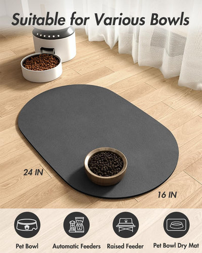 Absorbent Dog Food Mat-Cat Dog Mat for Food and Water Bowl, Quick Dry Pet Food Mat, No Stains Dog Feeding mat, Dog Accessories Pet Supplies Mat-Dog Water Bowl Mat for Messy Drinkers