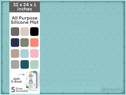 Dog Food Mat - Raised Edges Dogs Mat for Food and Water Prevent Spill, Waterproof Cat Food Mats Protect Floors, Easy Clean Dog Bowl Mats for Food and Water, Silicone Pet Feeding Placemats
