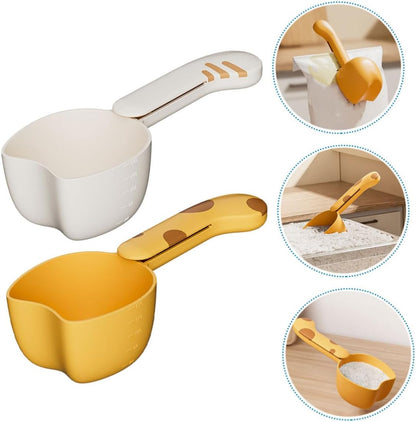 SHOWERORO 2pcs Rice Scoop Sealing Clip for Spoon Dog and Cat Food Multi-use Measuring Tool