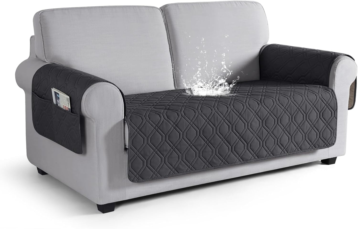 VANSOFY Couch Cover, Waterproof Sofa Covers Washable Slipcover Furniture Protector Couch Seat Covers Non-Slip Couch Cover for Dogs, Pets(Sofa, Dark Gray)