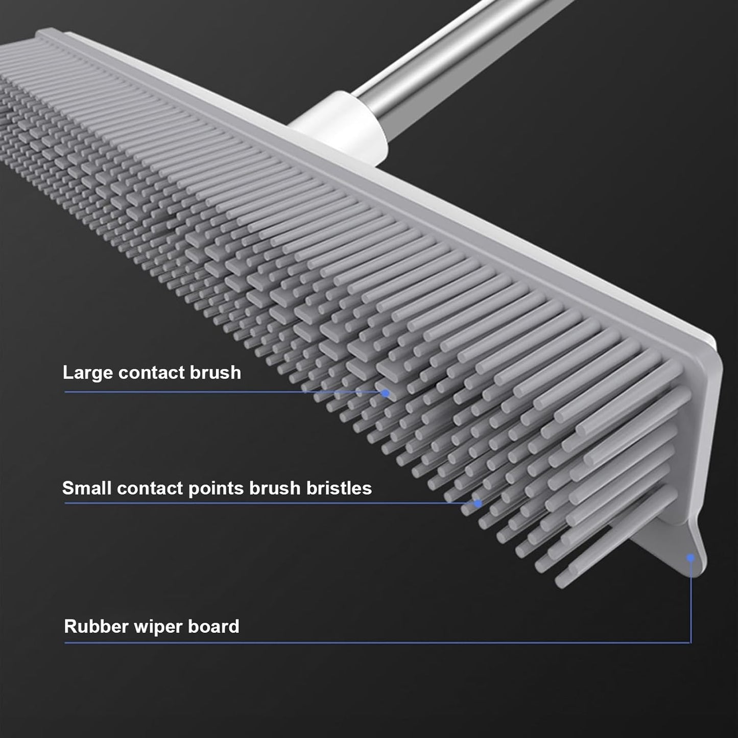 YOXIER Pet Hair Removal Tool,2-in-1 Pet Hair Removal Broom,Pet Hair Broom with Squeegee for Carpet,Heavy Duty Broom for Driveways, Sidewalks, Patios and Deck Cleans Dirt, Debris, Sand, Mud, Leaves an