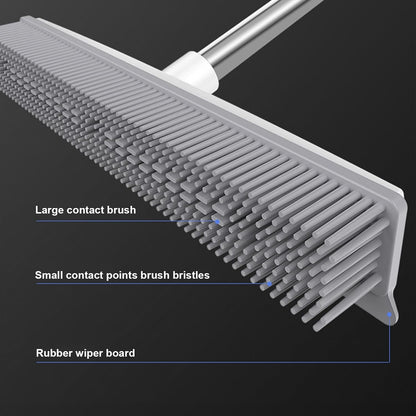 YOXIER Pet Hair Removal Tool,2-in-1 Pet Hair Removal Broom,Pet Hair Broom with Squeegee for Carpet,Heavy Duty Broom for Driveways, Sidewalks, Patios and Deck Cleans Dirt, Debris, Sand, Mud, Leaves an