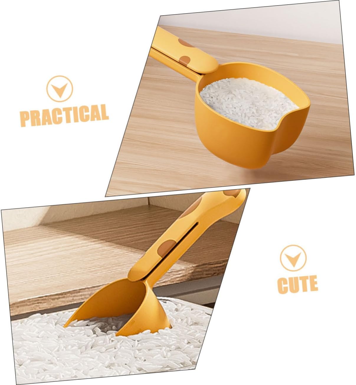 SHOWERORO 2pcs Rice Scoop Sealing Clip for Spoon Dog and Cat Food Multi-use Measuring Tool