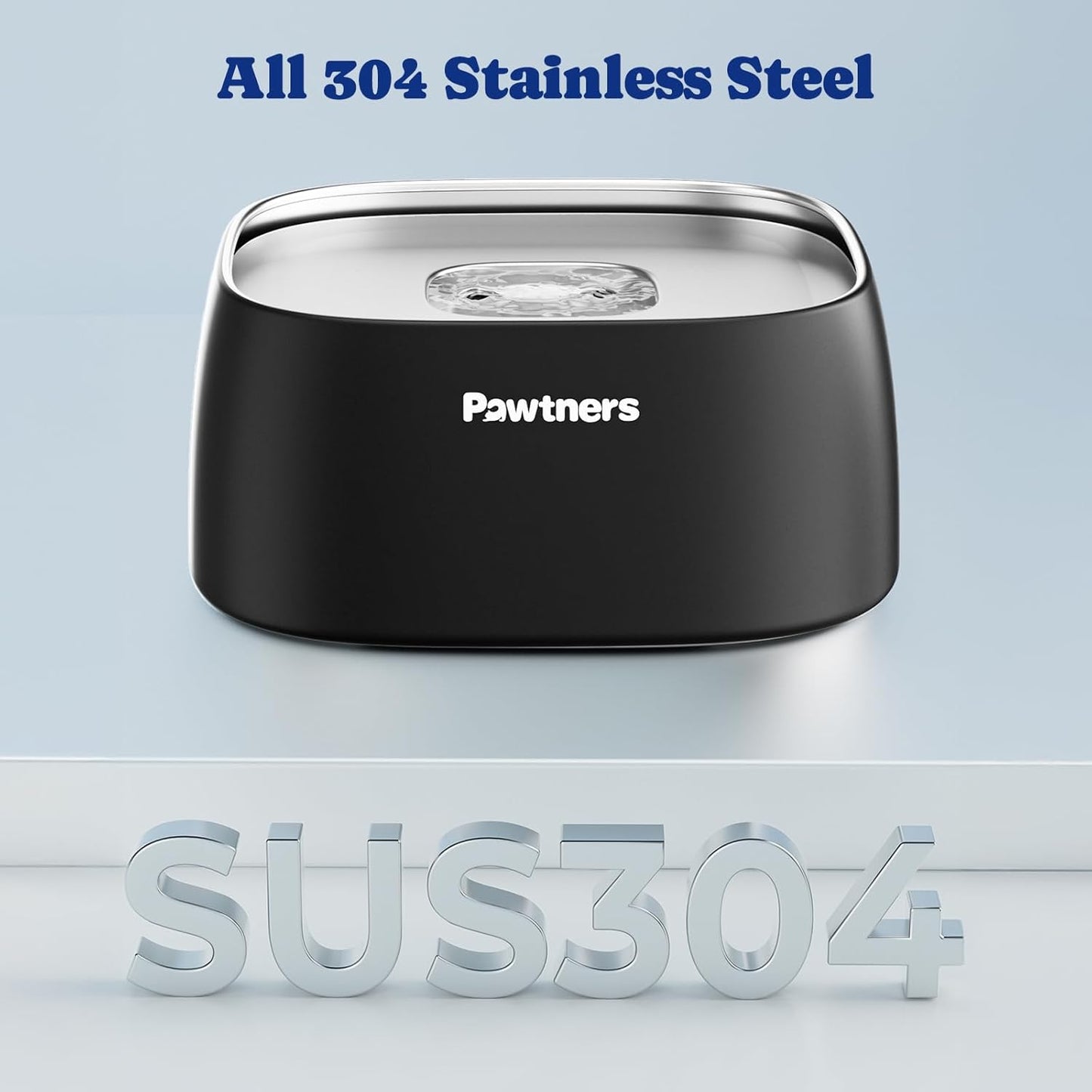 Pawtners All Stainless Steel Dog Water Bowl No Spill,135oz Anti-Splash Dog Bowl with Non-Slip Base, Spill Proof for Medium Large Messy Drinkers, Slow Drinking, Slobber Stopper,Easy to Clean