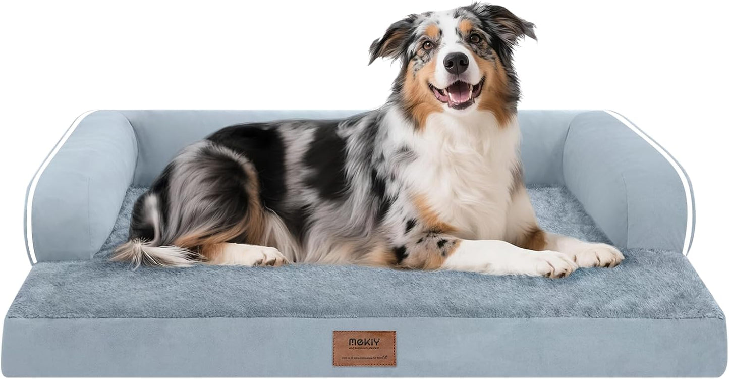 Large Dog Bed Orthopedic Washable - Beds Bolster - Medium XL XLarge Big Dogs - Memory Foam Couch Sofa - Waterproof with Removable Cover