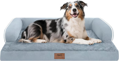 Large Dog Bed Orthopedic Washable - Beds Bolster - Medium XL XLarge Big Dogs - Memory Foam Couch Sofa - Waterproof with Removable Cover