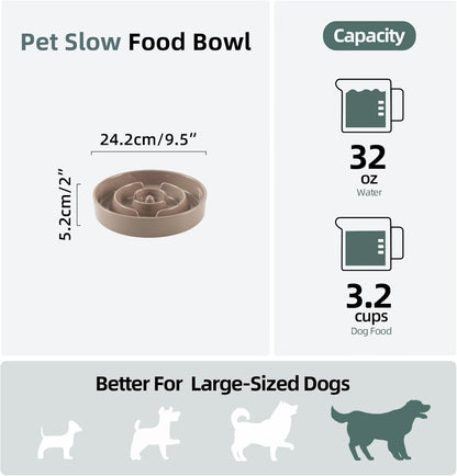 Havniva Ceramic Slow Feeder Dog Bowls, 1.6 Cups Dog Bowl Slow Feeding for Medium Breed, 8.2inch Puzzle Dog Food Bowl Slow Feeder Non-Slip Anti-Gulping and Anti-Choking Reduces Bloating