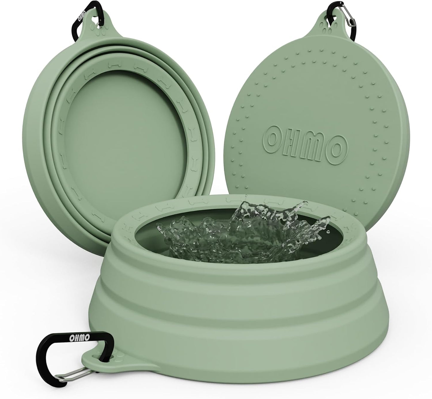 OHMO Spill Proof Collapsible Dog Water Bowl 24oz for Cars, No Splash Portable Bowls for Dog Travel, Dishwasher Safe, Pet Essentials for Road Trips, Cat Travel Accessories