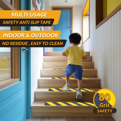 LifeGrip Stair Treads Non-Slip (15PCS), Anti Slip Transparent Stair Treads Tape for Indoor Wooden Step (4"X30"X15P-Treads)