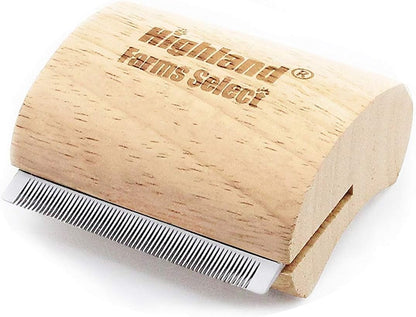 Deshedding Grooming Tool for Dogs, Cats & Horses, Ergonomic Design Wood Groom Brush, Professional Pet Groomer, Painlessly Remove for Short & Long Hair, Fur & Dirt - 5 Inches