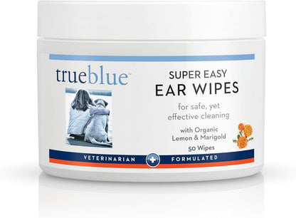 TrueBlue Parsley & Peppermint Fast and Fresh Dog Dental Wipes – Pre-Moistened Teeth Cleaning Pads - Non-Toxic, All-Natural Tooth Cleansing– 50 Count