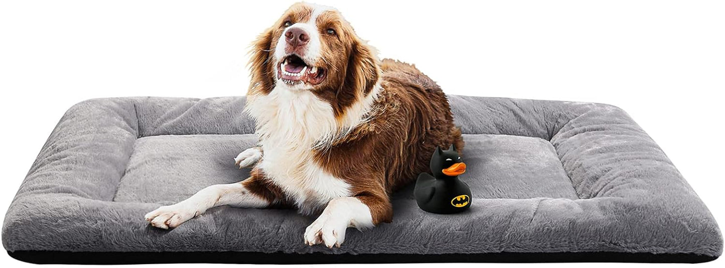 Dog Beds Crate Pad for Medium/Large Dogs Fit Metal,Ultra Soft, Washable & Anti-Slip Kennel Pad for Dogs Cozy Sleeping Mat,Gray 36inch